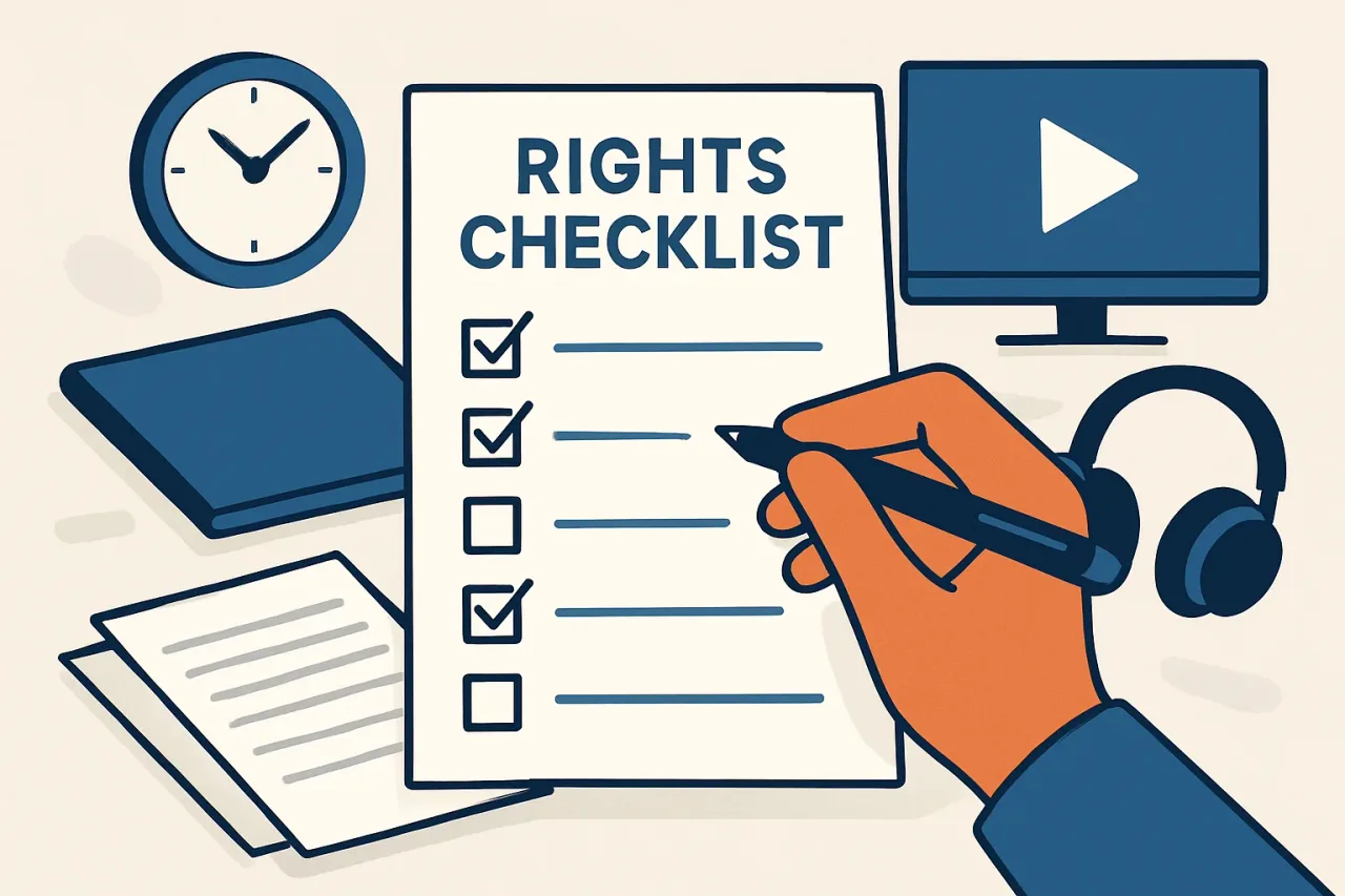 Sample streaming content contract checklist