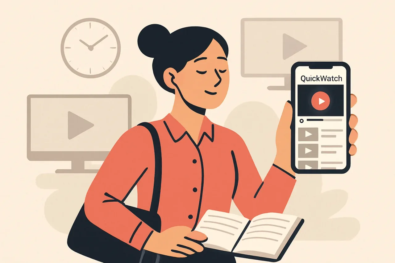 A person quickly streaming content on a mobile phone.