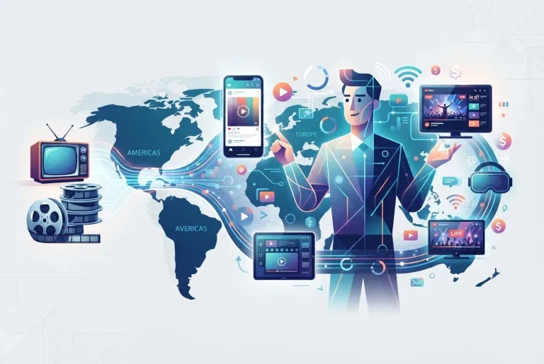 Digital streaming revolution concept representation