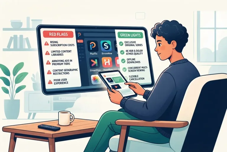 A person reviewing digital subscription options on a tablet screen.