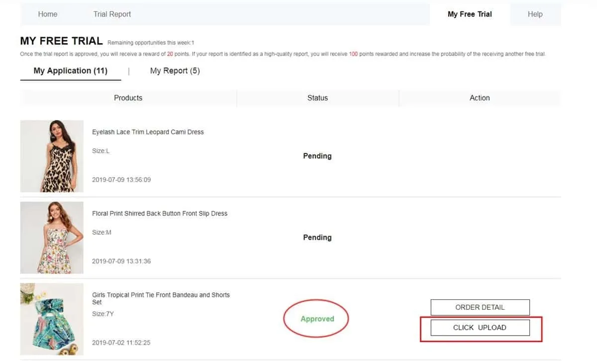 Preparing original photos and product feedback for SHEIN