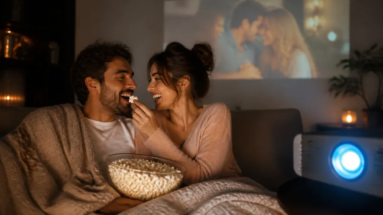 Capa fotográfica: Como planejar uma noite de filmes em casal