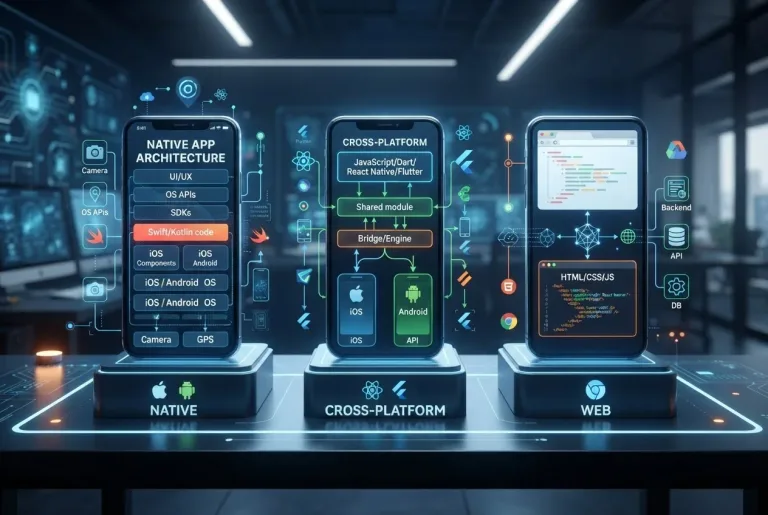 Featured image for: 3 Mobile App Types: Ultimate Architecture Comparison Guide