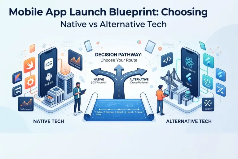 Featured image for: Mobile App Launch Blueprint: Choosing Native vs Alternative Tech