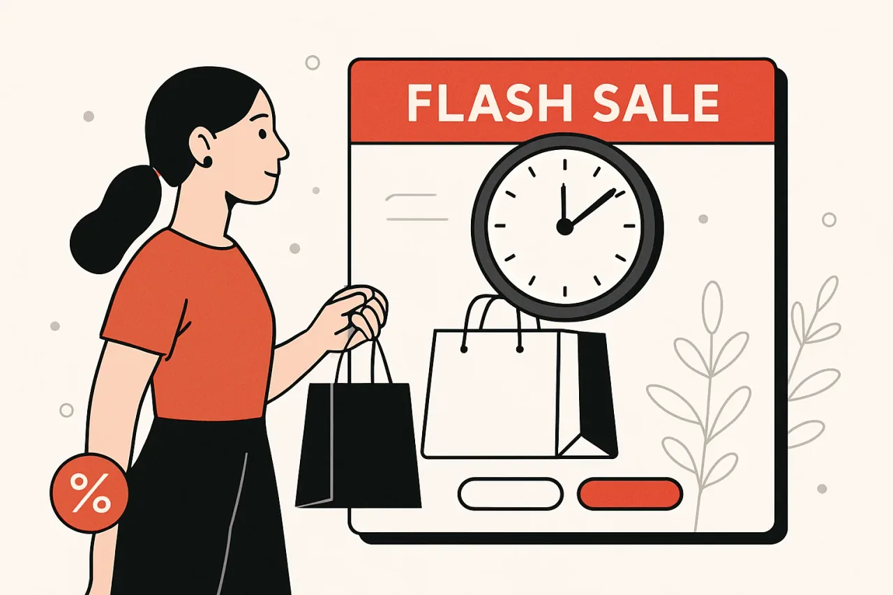 Flash sale countdown timer example on online store