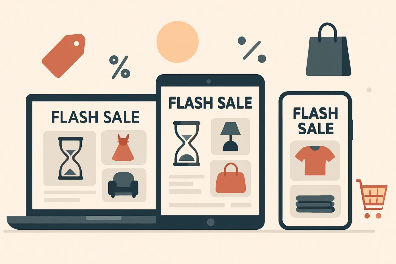Screenshot of a flash sale site showing discounted products.
