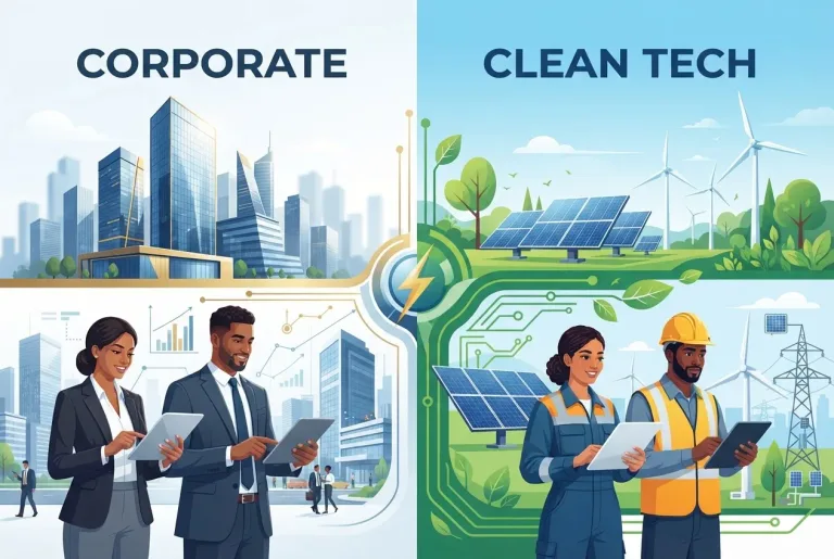 Featured image for: Corporate vs Clean Tech: Choosing Your Sustainable Energy Career