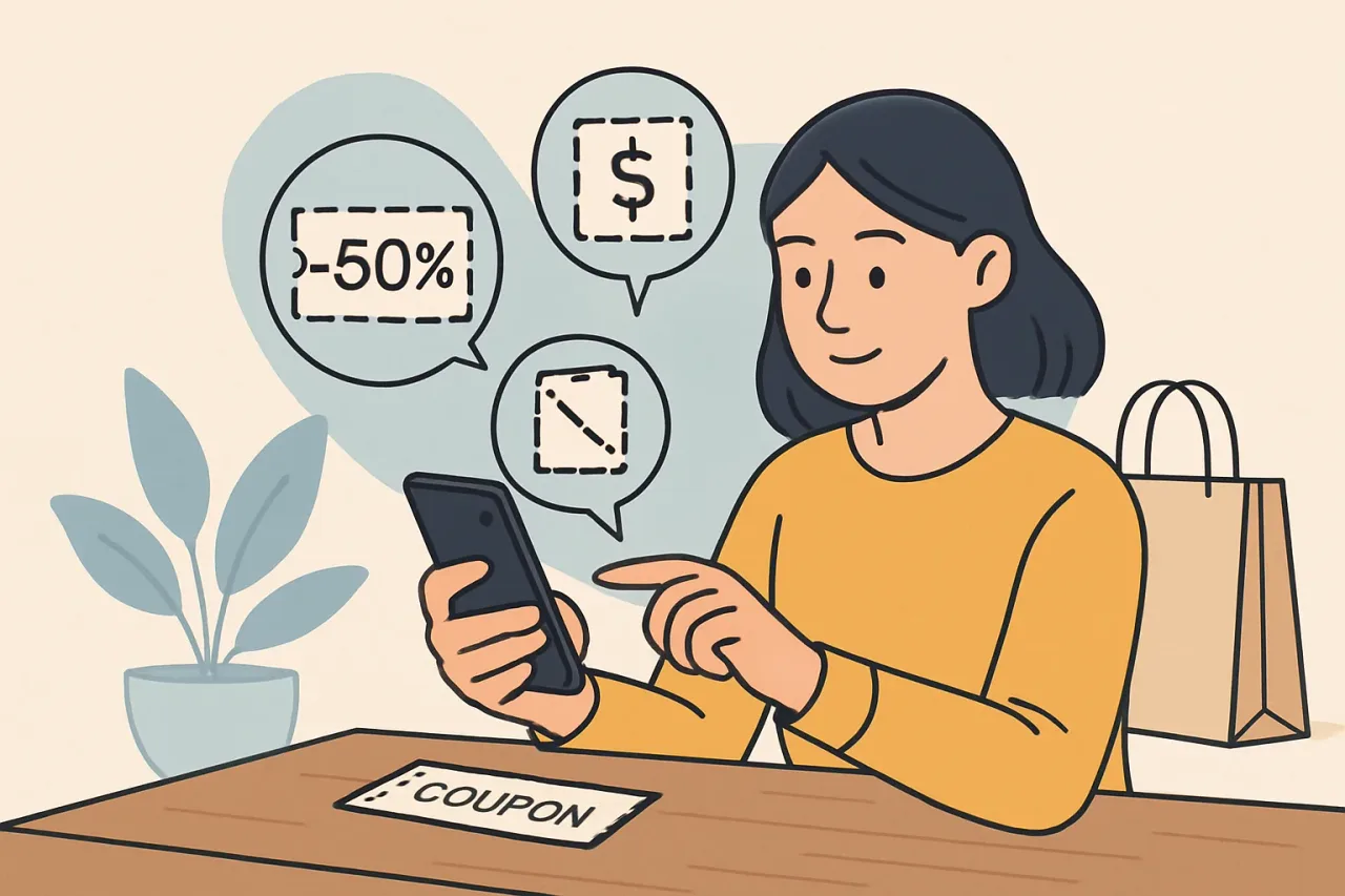 Using coupon apps to save money while shopping