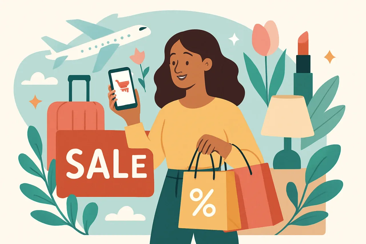 Display of discounted products during spring sales