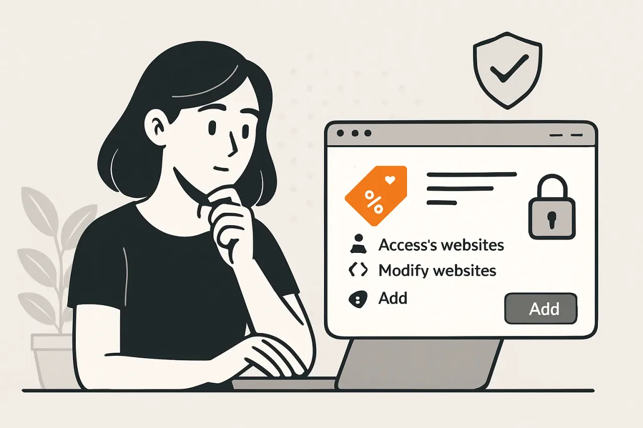 Reading browser extension privacy permissions for coupon savings
