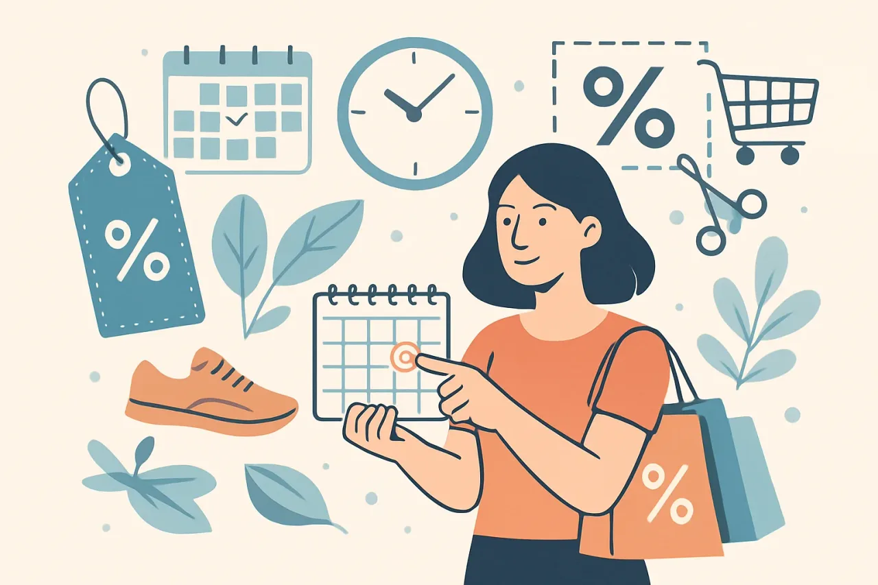 Calendar marked with seasonal shopping events