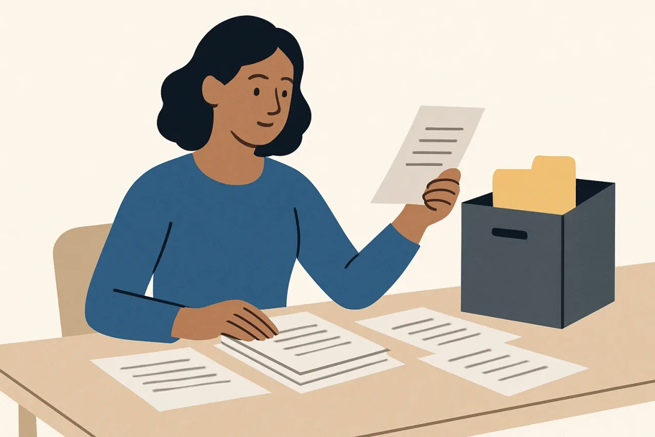 Organized documents for welfare benefits application