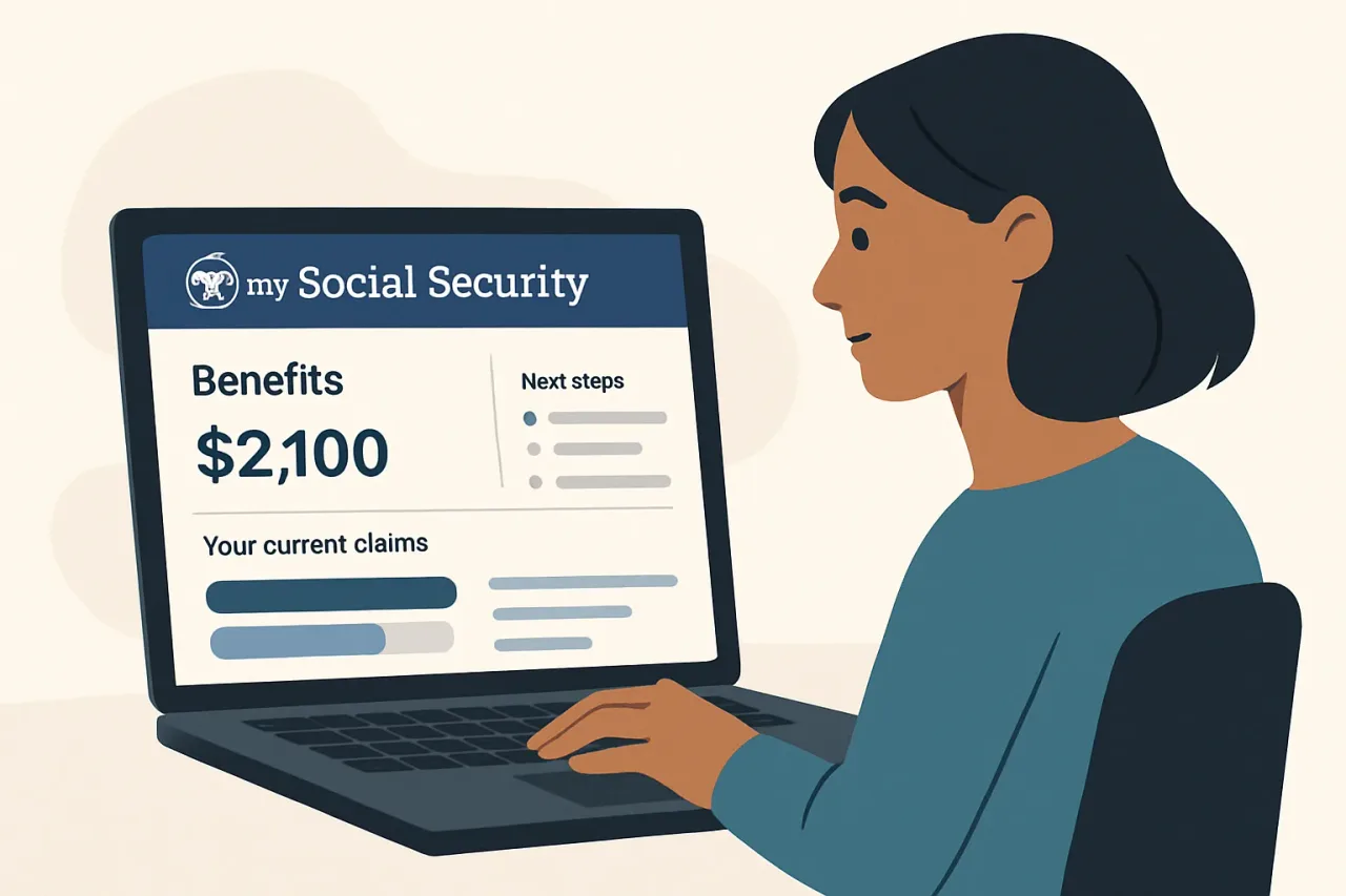Screenshot of the my Social Security account dashboard