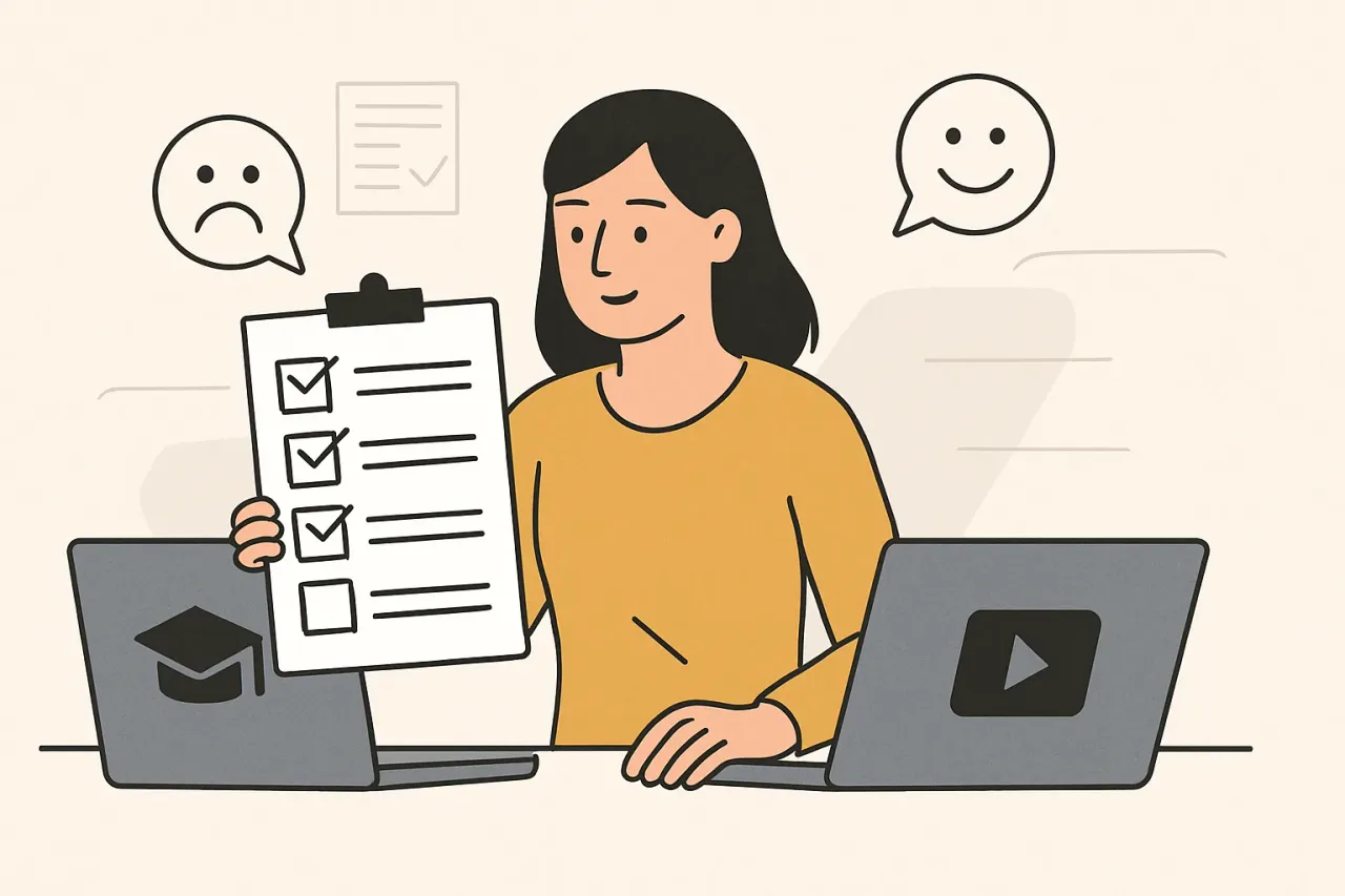 Education and e-learning checklist for evaluating online learning platforms