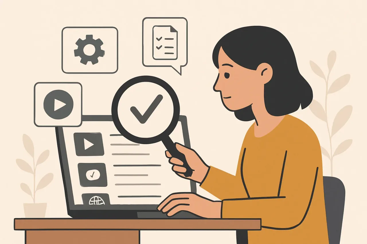 A person comparing e-learning features and prices