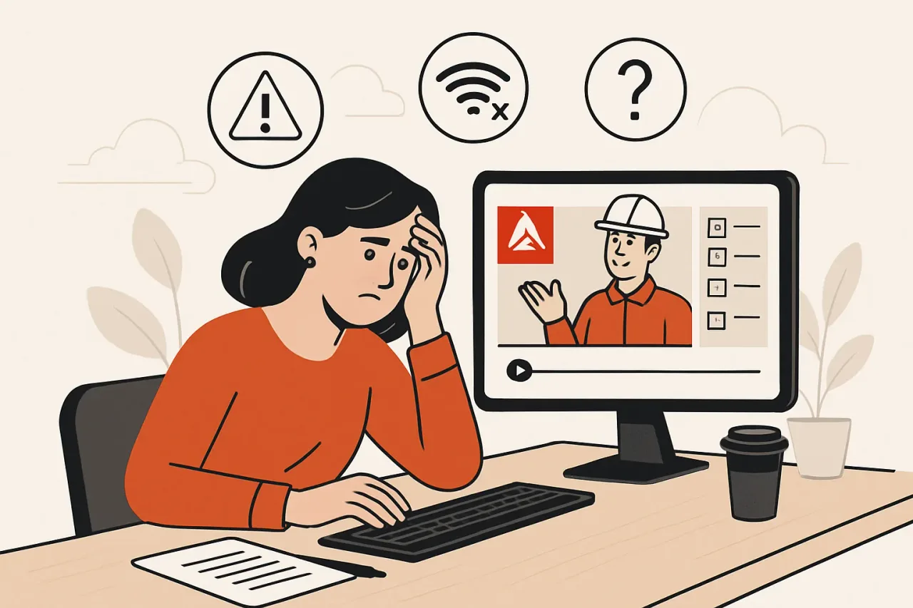Person using Vector Solutions online training on a laptop