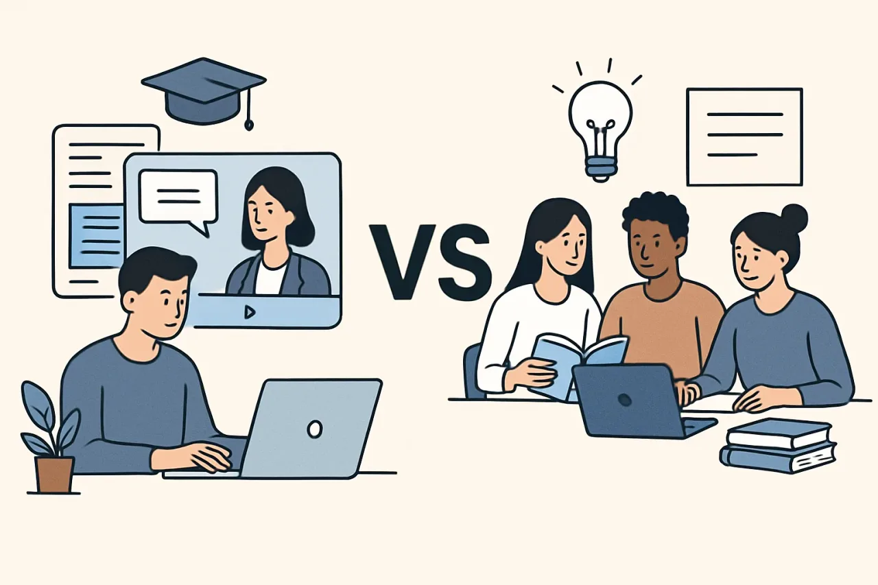 Featured image for: Comparing Self-Paced E-Learning Platforms vs. Traditional Study Groups