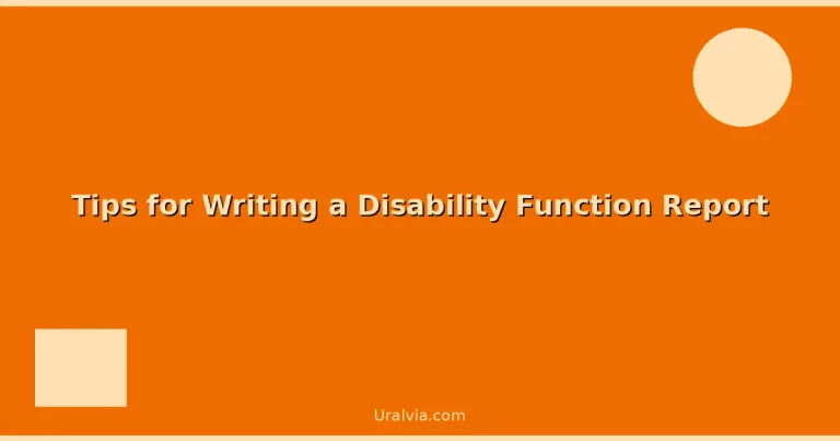Featured: Tips for Writing a Disability Function Report
