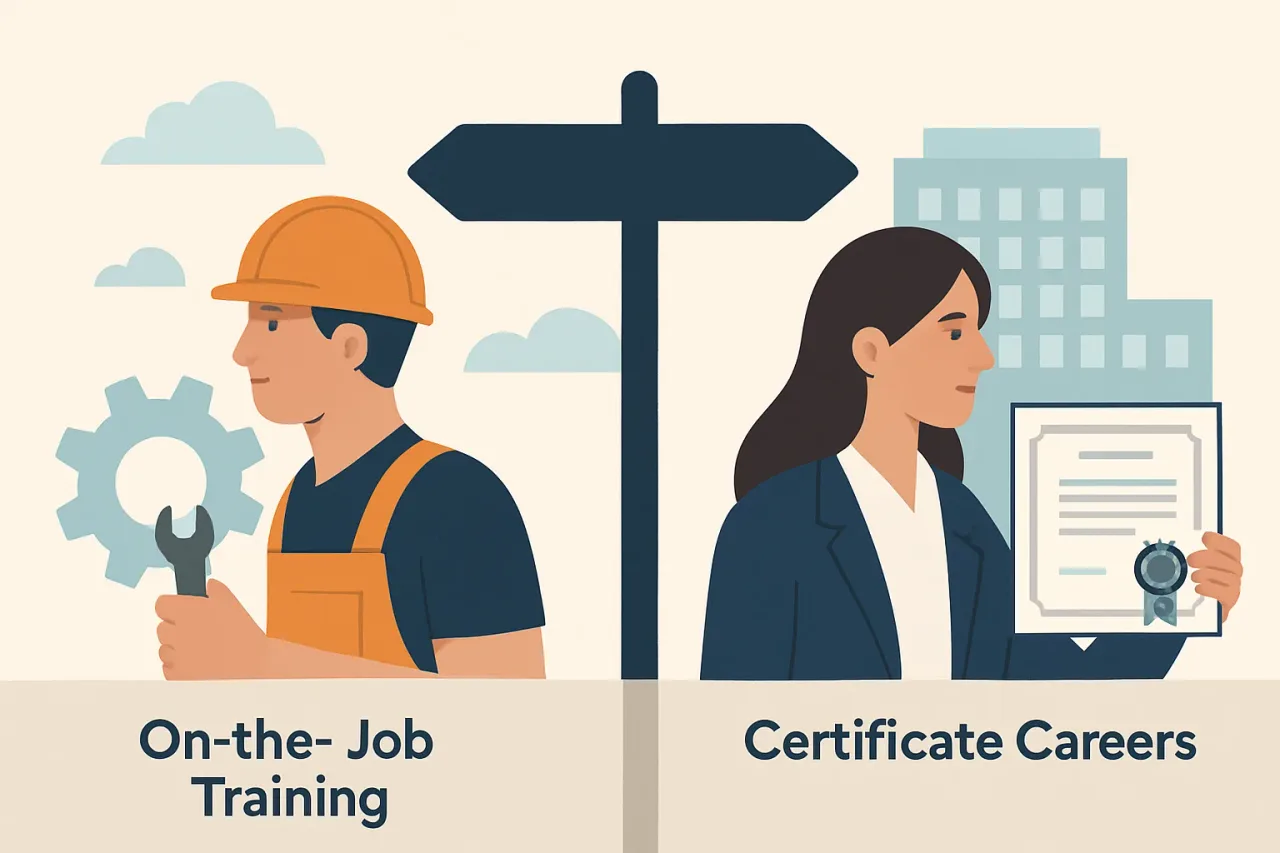 Featured image for: Compare Pathways: On-the-Job Training vs Certificate Careers