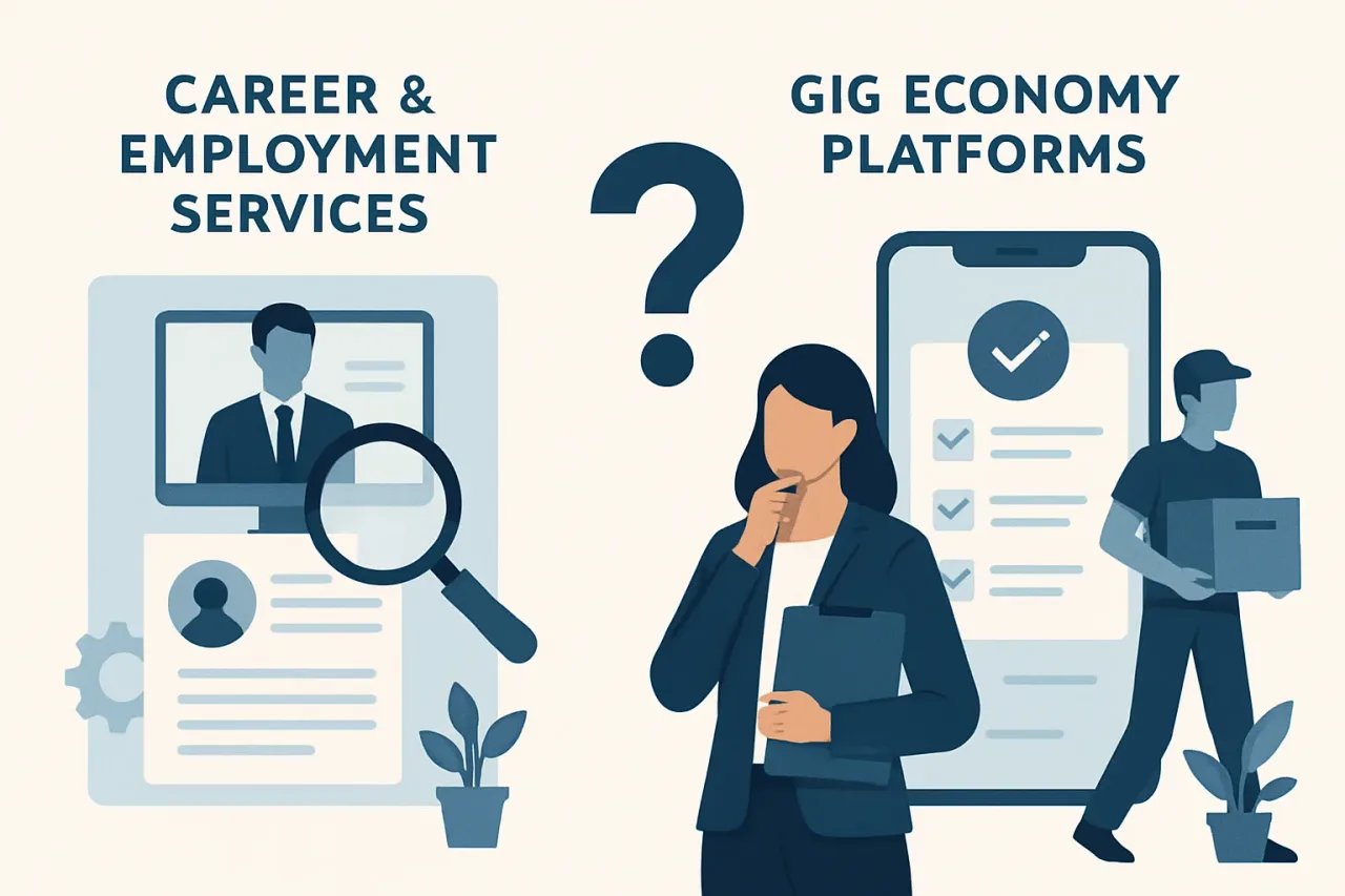 Featured image for: Evaluating Career & Employment Services vs. Gig Economy Platforms: Making the Right Choice