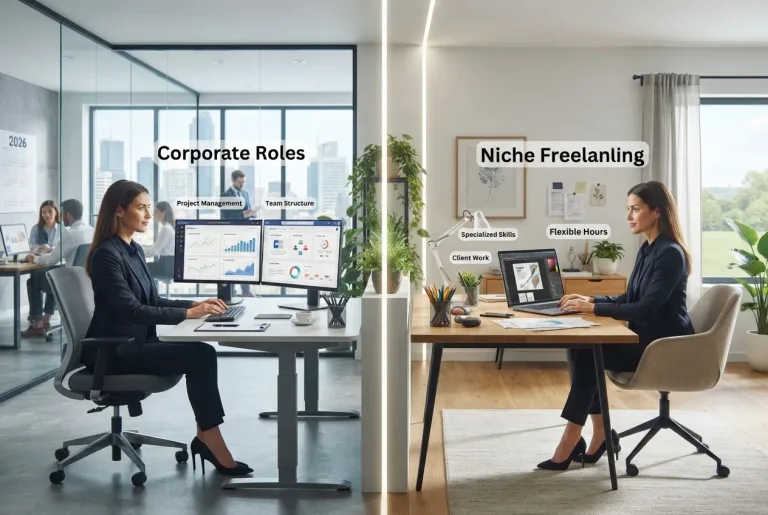 Featured image for: Deciding Between Corporate Roles and Niche Freelancing in 2026