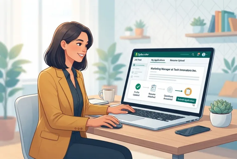 A professional searching and applying for jobs online