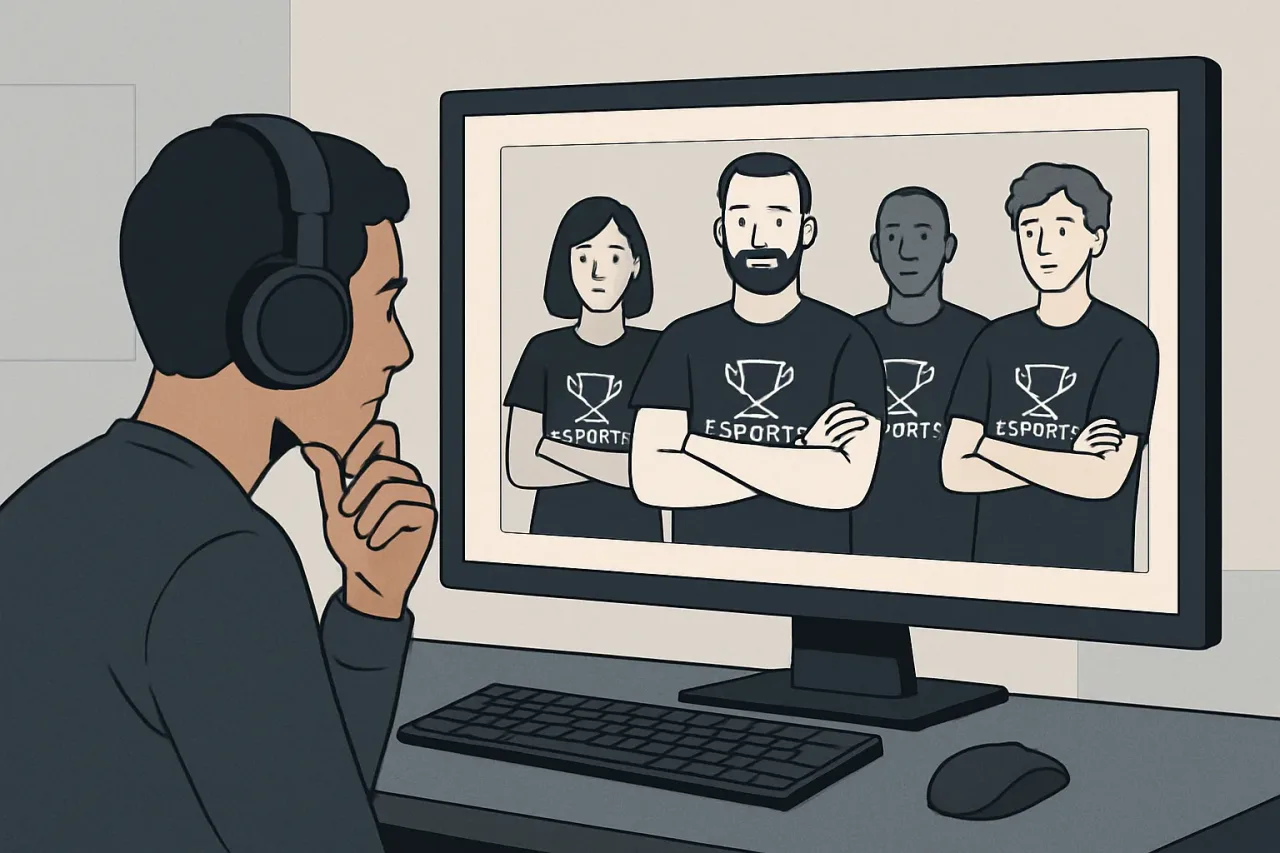 Esports team member lineup presented on their official website.
