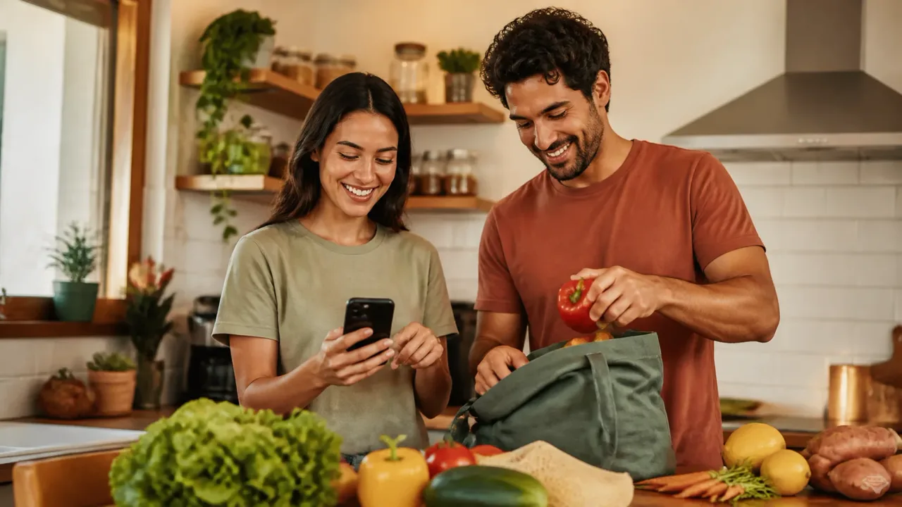 Apps de lista de compras: recursos que fazem diferença — imagem editorial humanizada
