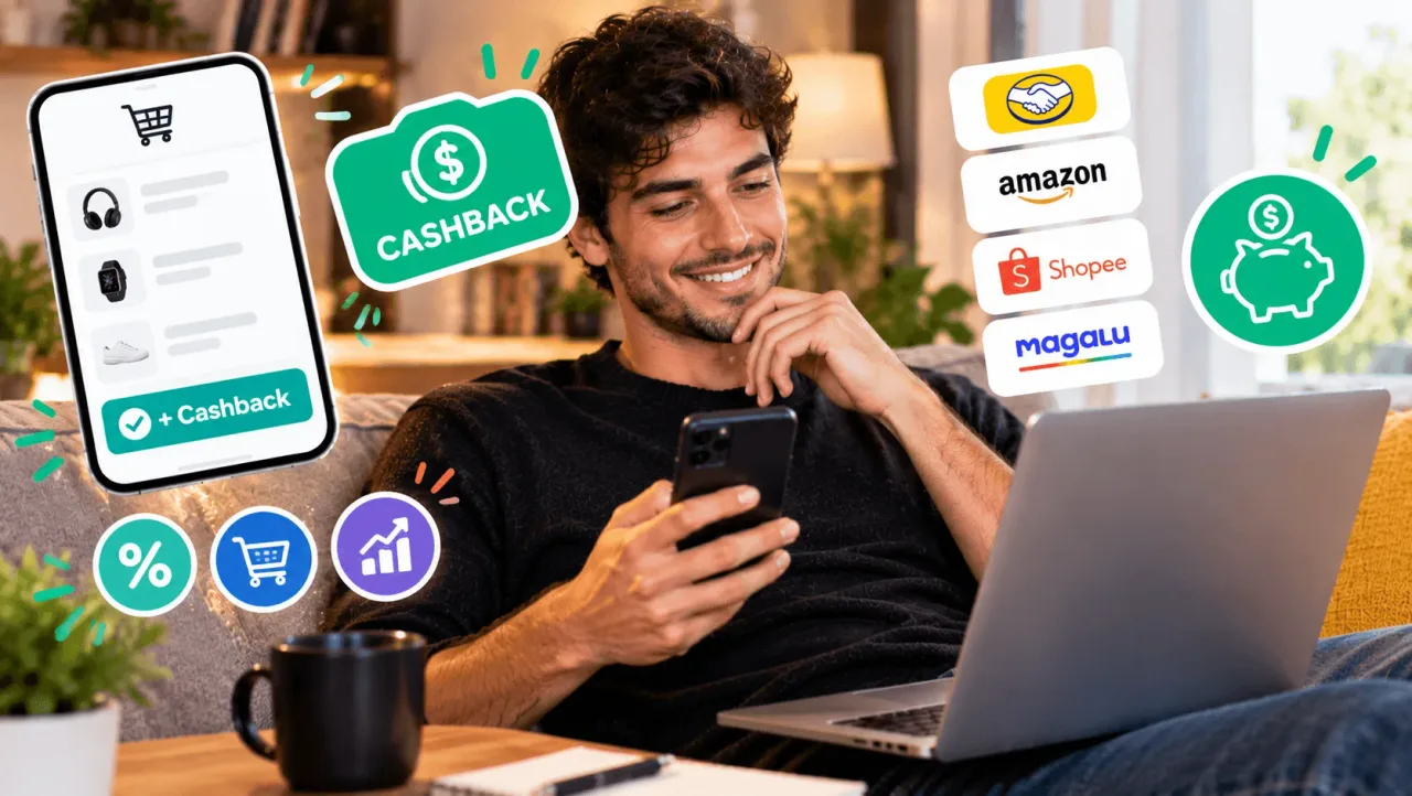 Compras online com cashback em casa
