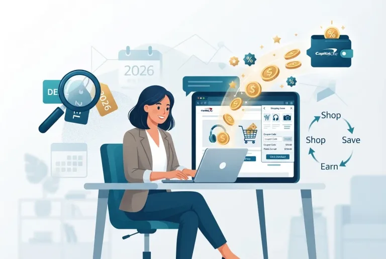 Shopping rewards and online savings concept