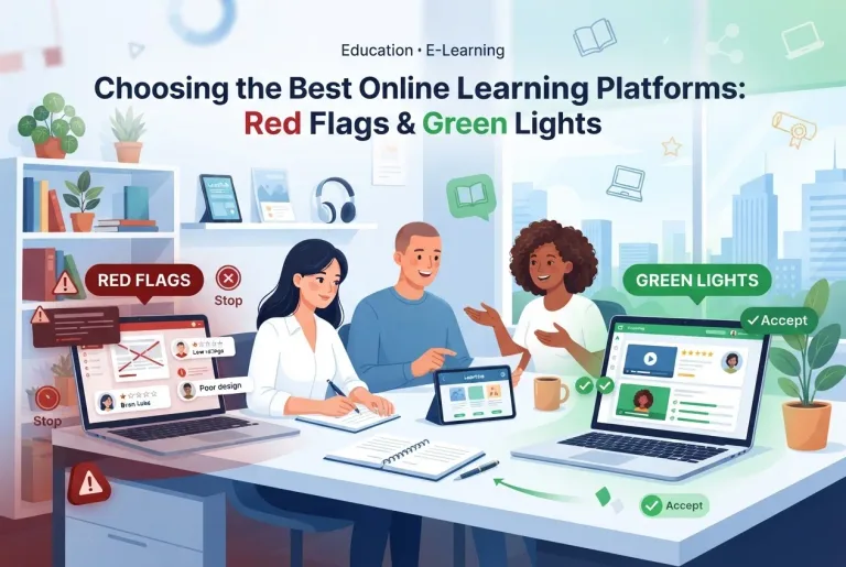 Featured image for: Choosing the Best Online Learning Platforms: Red Flags & Green Lights
