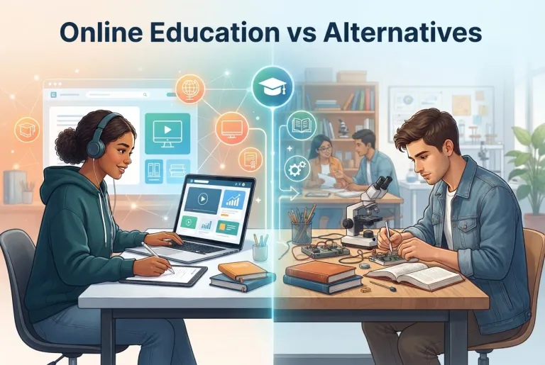 Featured image for: Online Education vs Alternatives: How to Choose Wisely 🎓
