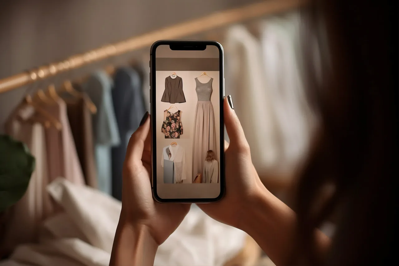 fast fashion concept with full clothing store