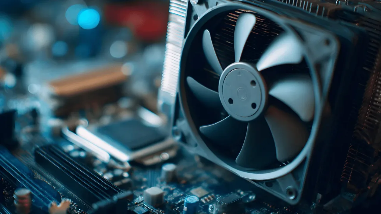 A high-performance CPU cooler mounted on a motherboard, showcasing effective Cooling Solutions That Keep Components Under Limits during demanding tasks.