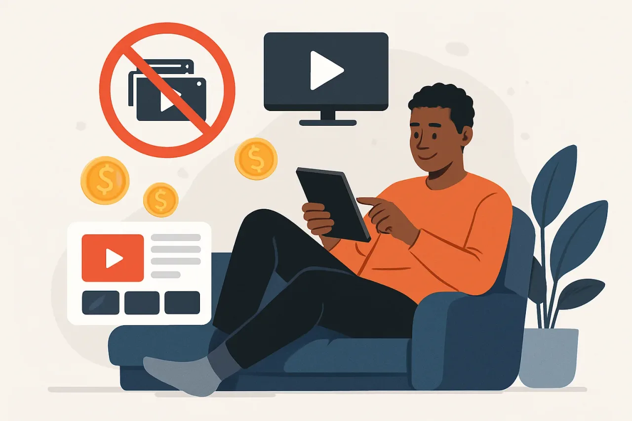 Person canceling unused streaming service subscriptions on a tablet