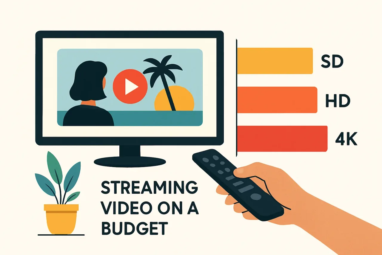 Table showing streaming video quality options and required internet speeds.
