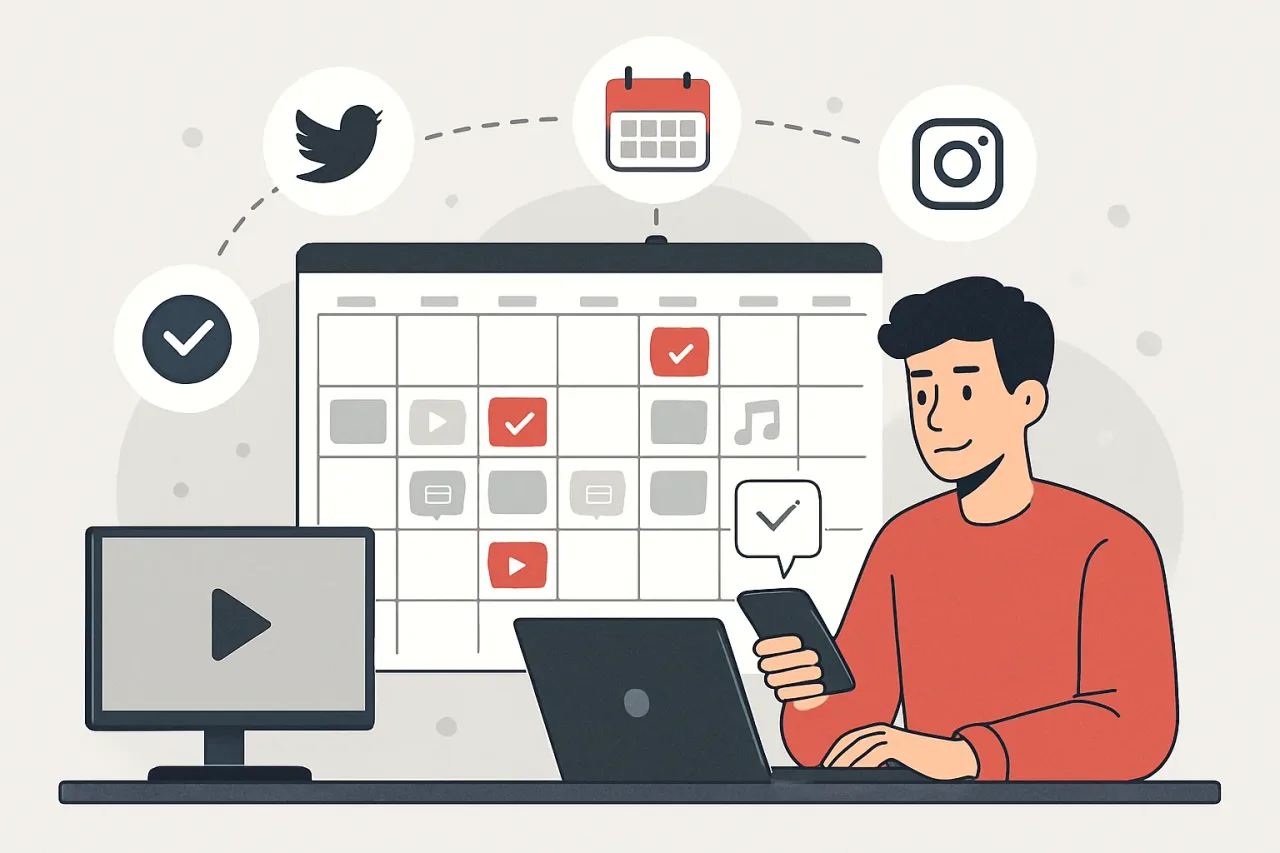 Social media tool scheduling interface for entertainment teams