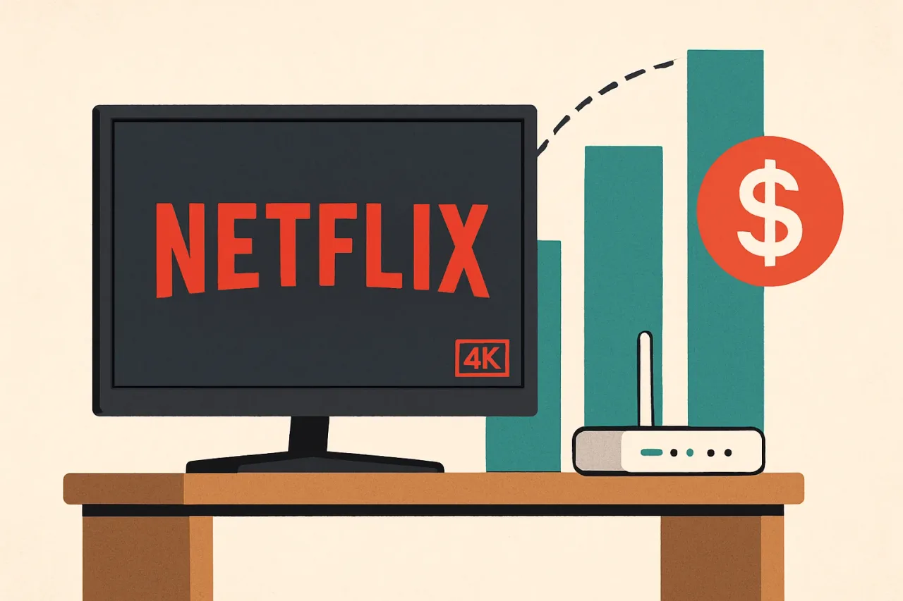Television showing Netflix in Ultra-HD quality