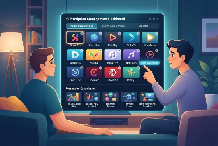Streaming media platform interface on a screen
