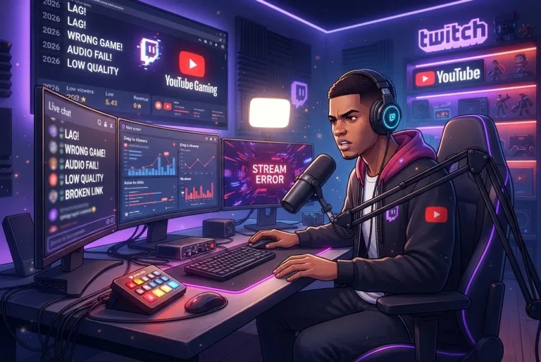Featured image for: Avoid These 2026 Live Streaming Mistakes on Twitch and YouTube