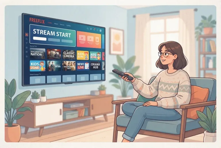 Free streaming services interface on a smart TV