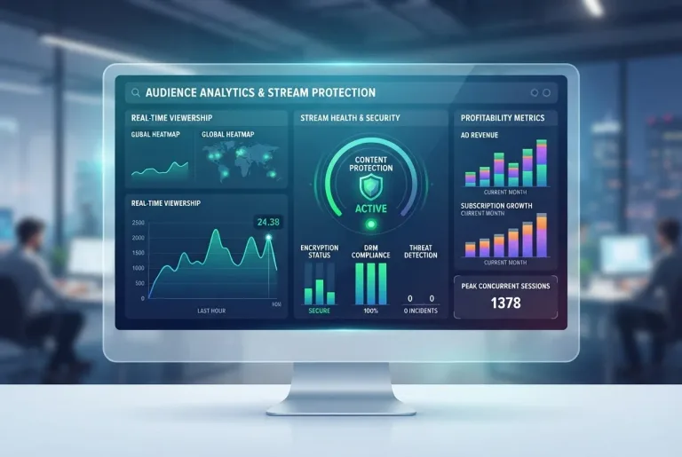 SafeStream media security dashboard tracking active premium subscribers