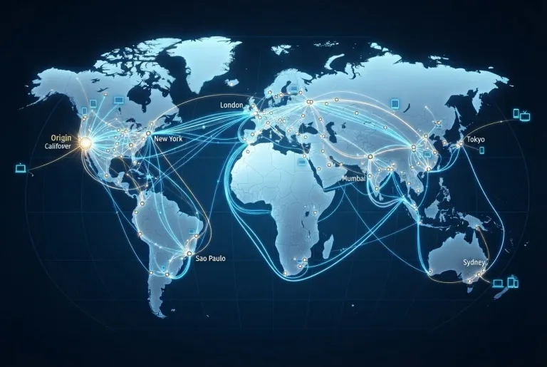 Global streaming network nodes distributing digital media