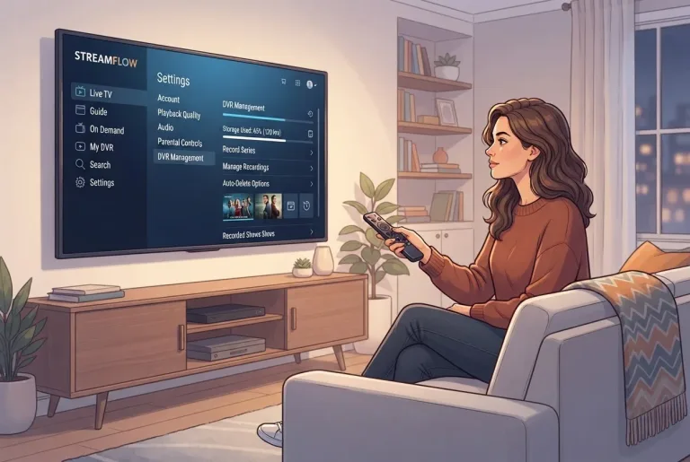 Smart TV showing streaming application settings menu