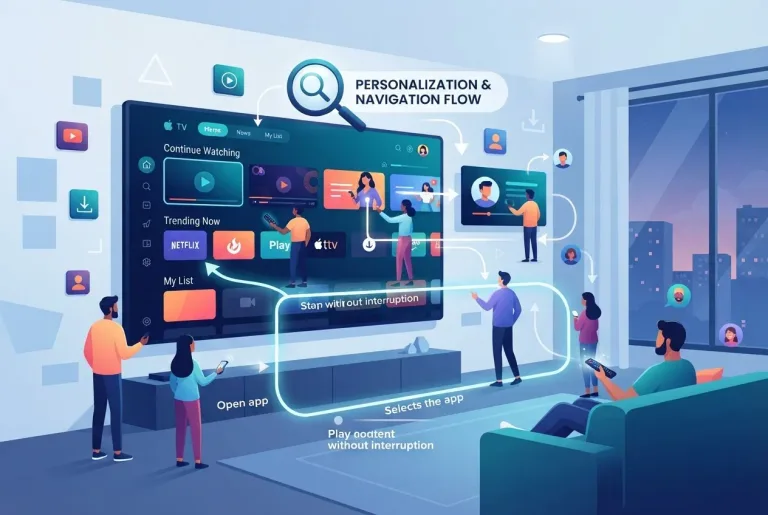 Smart TV interface showing video application options