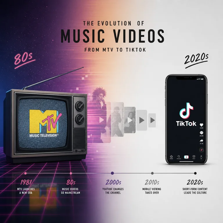 The Evolution of Music Videos: From MTV to TikTok and YouTube Shorts