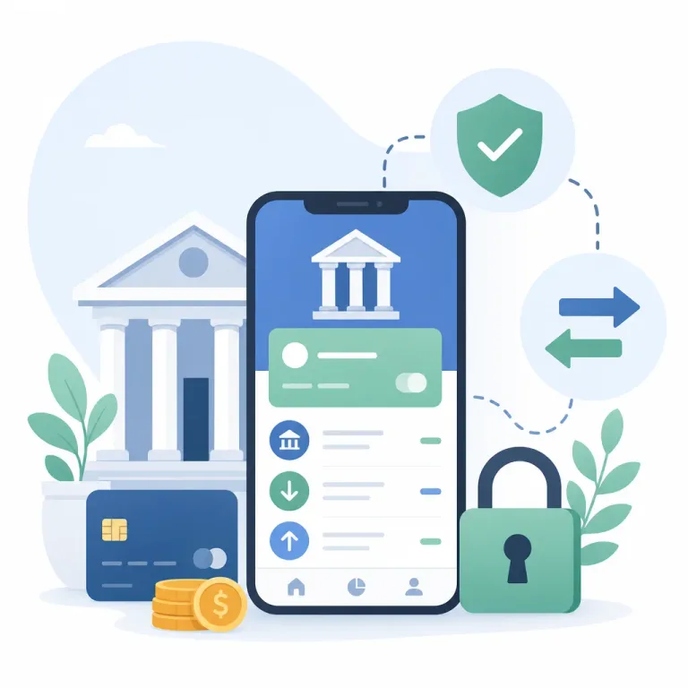 Digital banking tools illustration