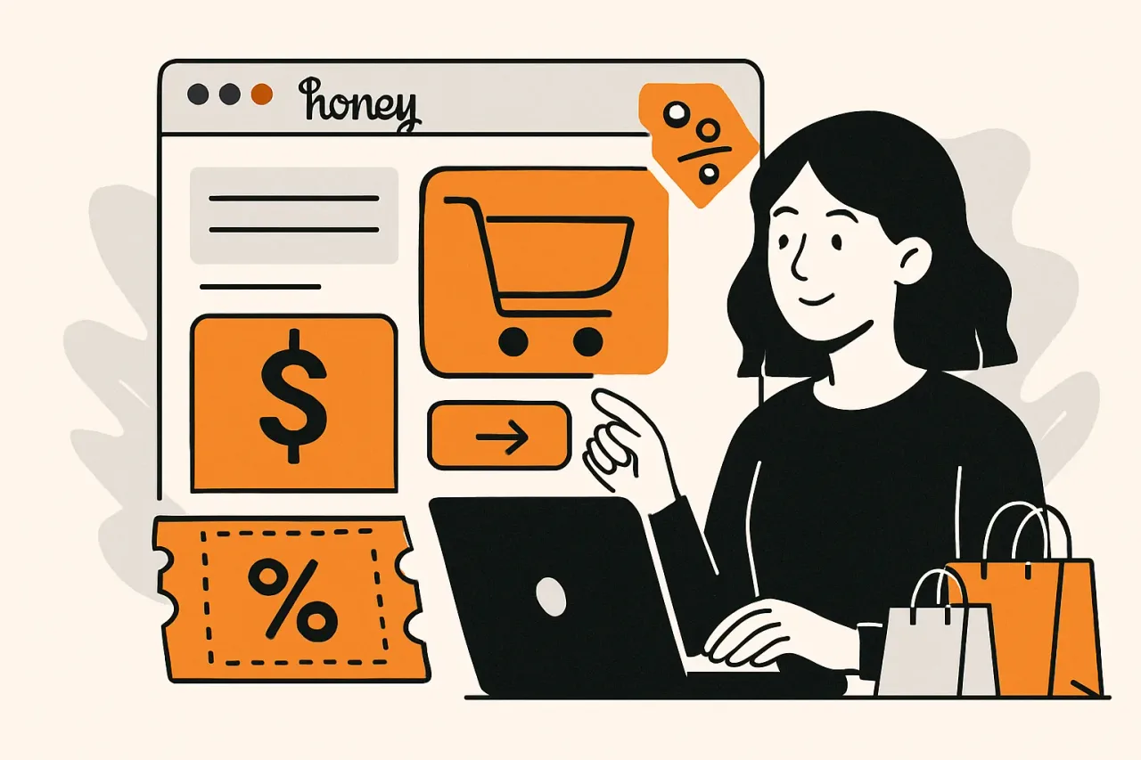 Screenshot of Honey coupon extension on an online checkout page