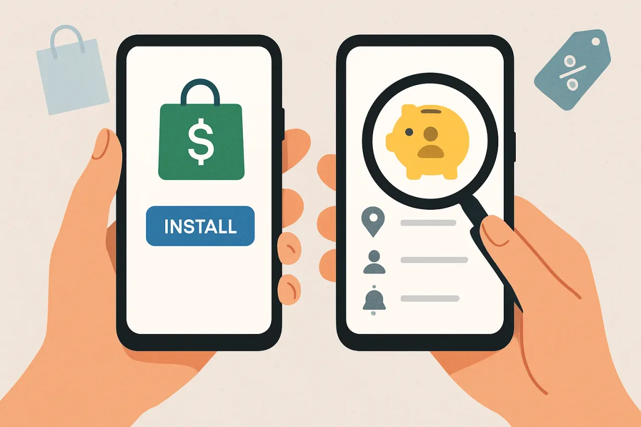 Checking cashback app permissions for privacy