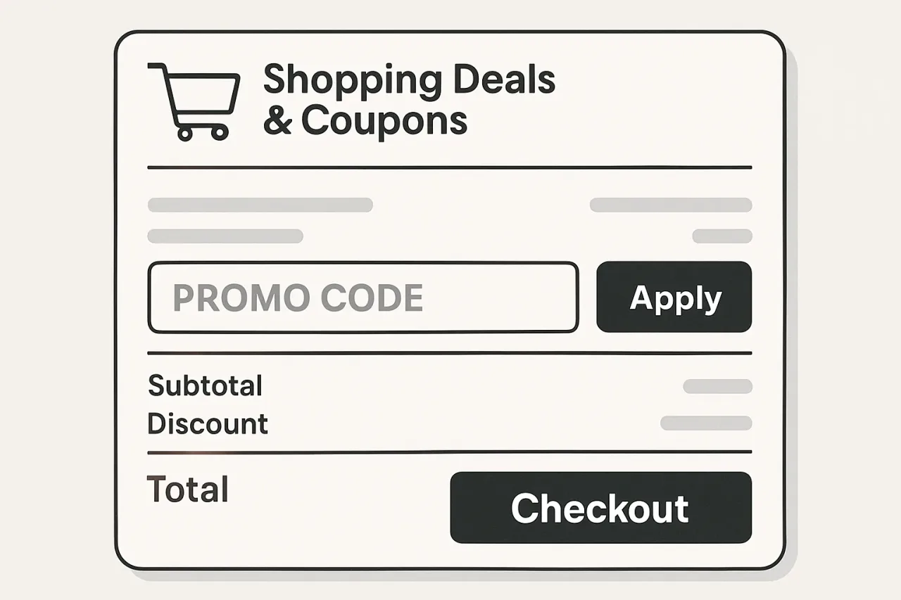 Promo code field highlighted on online store checkout screen.